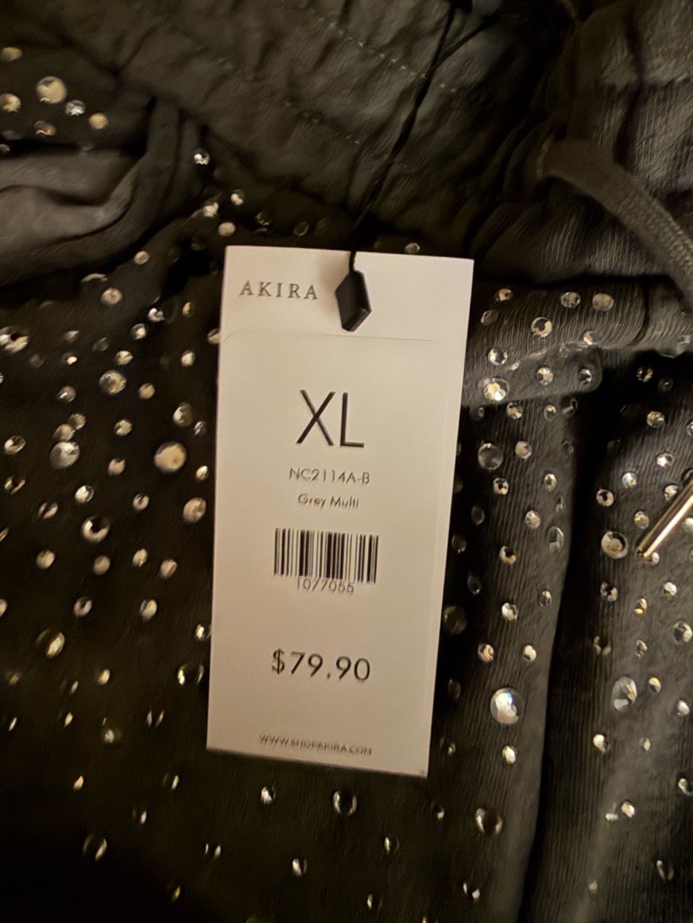 NWT AKIRA Night Sky Grey Studded Muscle Tee & Joggers Set - Picture 11 of 13